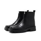 Mens Faux Leather Block Heel Square Toe Front Zip Ankle Boots Punk Casual Shoes