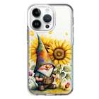 For Apple iPhone 14 Pro Shockproof Case Cute Gnome Sunflowers Clear