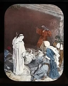 JESUS OF NAZARETH Raising of Lazarus C1890 Magic Lantern Slide BIBLE RELIGION - Picture 1 of 3