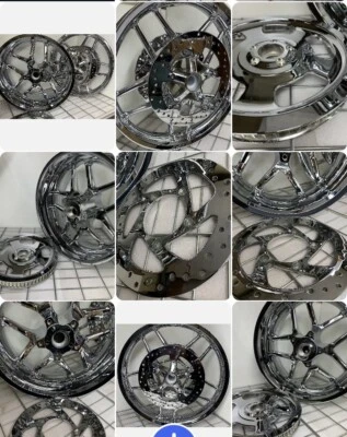 HARLEY CHROME Anv adition VRSCDX NIGHT ROD WHEELS 43300079 RIMS 2012 17 EXCHANGE — 第 1/4 张图片