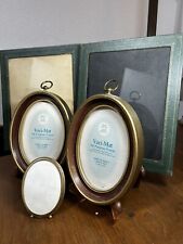 Vintage Picture Frames Lot Of 5 Mid Century Oval Brass 24k Electroplate Gold MIX