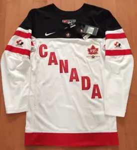 NWT Nike Team Canada XS White Jersey - 100th Anniversary Edition - World Juniors - Picture 1 of 8