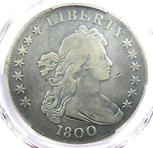 1800 Draped Bust Silver Dollar $1 Coin 12 Arrows - PCGS VF Detail - Rare Coin!