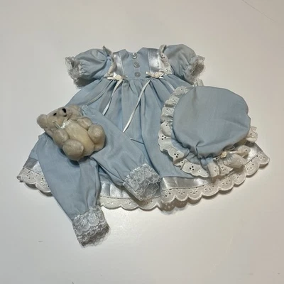 "Camisón azul claro muñeca ropa para muñeca de 13"" gorra de noche oso de peluche" Foto 1 de 4