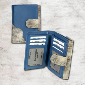 Geldbörse hoch blau grau DrachenLeder Brieftasche Leder WEG070-OPS-700W - Bild 1 von 8