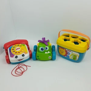 Menge 3 Fisher Price Kleinkind Spielzeug Geschwätz Telefon Monstertruck Formsortierer - Bild 1 von 12