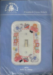Fond Memories ~SP74 Dolls n Things Cross Stitch Light Switchplate - Picture 1 of 2