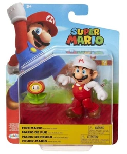 Super Mario - Fire Mario con Flor de Fuego - Figura de 4 pulgadas articulación de 11 puntos - Imagen 1 de 3