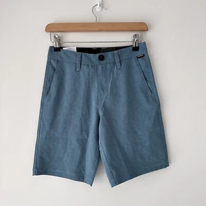 Volcom Womens Blue Casual Shorts Size 12 Mid Rise Zip Fly Like New Condition - Picture 1 of 14