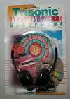 Vintage 1990's Trisonic Dynamic Stereo Headphones Black Pads new 4ft crd ts 2105