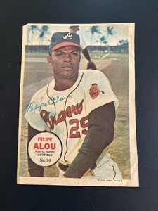 1967 Topps Pin-Ups Poster Baseball #30 FELIPE ALOU Atlanta Braves