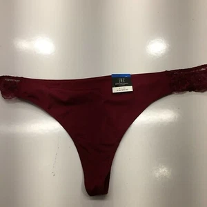 Inc Women's Lace-Trim Thong Underwear, Red, XLarge - Picture 1 of 5