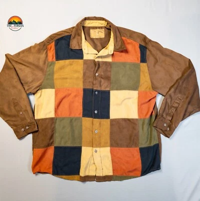Camisa con botones North River multicolor bloque de colores manga larga cuello talla XL Foto 1 de 4