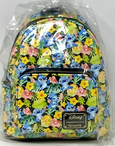 NWT EXCLUSIVE Loungefly Disney Lilo & Stitch Scrump Floral Flowers Mini Backpack - Picture 1 of 17
