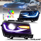 LED RGB Headlights For 2014-2015 Chevrolet Chevy Camaro 5th Gen Projector Lamps