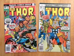 Lot of *2* Bronze Age THOR: #252 (VF/VF+), 274 (VF-) *Super Bright & Colorful!* - Picture 1 of 8