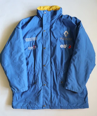 WILLIAMS RENAULT VINTAGE WINTER PADDED JACKET TOP CREW PIT F1 FORMULA ONE MEN XL Cover