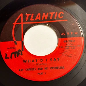 RAY CHARLES What'd I Say 45 7" R&B FUNK SOUL Record Vinyl Atlantic 1959 - Picture 1 of 3