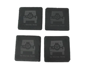 Joseph Elliott USA 4 Coasters Drink Beer Charcoal Slate No Worries. None. New - Picture 1 of 6