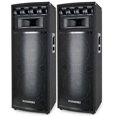2x DJ PA Altavoces de pie Disco Tower Set 2x12" (30cm) Bass Subwoofer 1600W
