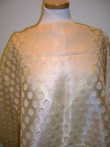 DESIGNER FABRIC ORGANZA CHAMPAGNE BEIGE NECK DESIGN PC. - Picture 1 of 9
