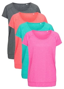 Stedman ACTIVE DRY Ladies Polyester Melange Sports Performance Tee T-Shirt - Picture 1 of 5