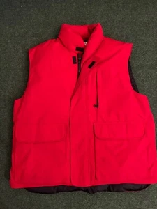 VTG Cabelas Goose Down Puffer Vest Coat Red 2XL XXL Hunting Outdoors - Picture 1 of 4