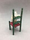 Russ Berry Standing White Kitty Cat on Ladder Back Chair Resin Figurine 4.75"