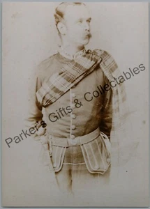 Scottish Regiment Soldier With Tartan Cloak Portrait Military Photograph  - Picture 1 of 1