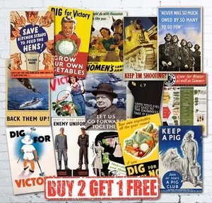 Vintage High Quality Allied WW2 World War II Propaganda Retro Posters A3/A4/A5 - Picture 1 of 66