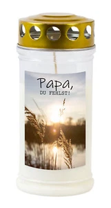 Candela Tombale Omaggio "Papà" - Candela Commemorativa, Lunga Durata, Resistente alle Intemperie - Foto 1 di 1