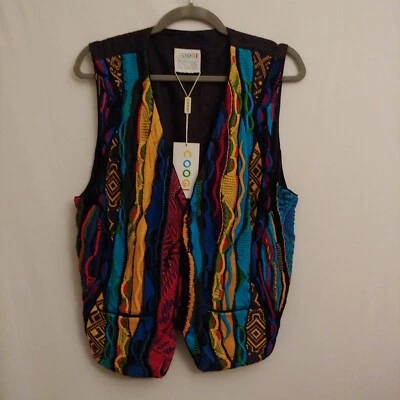 Coogi Australasian Black Samurai Womens Vest 3D Textured Knit Mercerized S NWT - Image 1 of 4