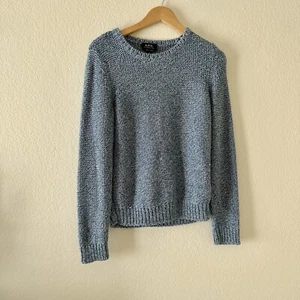 Maglione girocollo APC blu cotone seta maglia marmorizzata taglia media - Foto 1 di 3