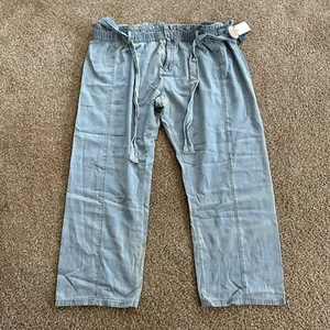 Vintage Disney Mickey Mouse Jeans Pants Capri Light Wash Denim Junk Food Size XL - Picture 1 of 9