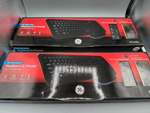 Dos Teclados Bluetooth Inalámbricos General Electric GE Negros y Ratón Inalámbrico - Imagen 1 de 11
