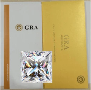 GRA Certified Loose Moissanite Princess Square Cut Stones D VVS1 All Sizes - Picture 1 of 16
