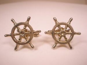 Ship's Wheel Vintage HICKOK Cuff Links navy merchant marine steering