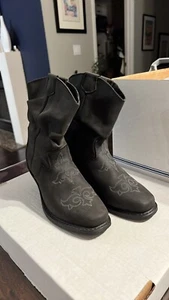 Santa Fe Boot Company Grey/black Cowboy Cowgirl Leather Country- Woman’s 6 NEW - Picture 1 of 5