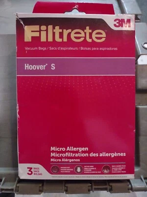 3M Filtrete Hoover Type S Micro Allergen Vacuum Bag (3-Pack) 64705B NEW - Image 1 of 3