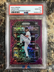 Joe Ryan 2022 Panini Prizm Purple Shimmer Prizm RC 1/7 PSA 10 Gem Mint - Picture 1 of 2