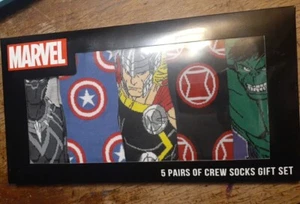 Marvel 5 paia calzini equipaggio nuovo set regalo vacanze - Foto 1 di 2