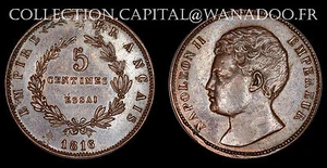Francia/Prova 5 Centesimi 1816 Napoleone Bronzo II Maz 643 - Picture 1 of 1