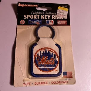 Vintage Mets Keychain NY Mets Embroidered Leatherette New old stock - Picture 1 of 4