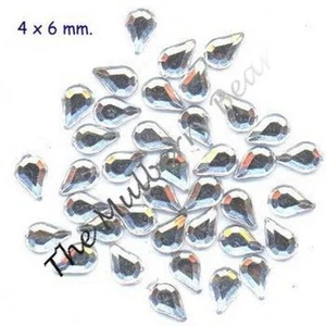 20 Schmucksteine Strass Faux Kristall Eisfee Tropfen Verzierungen Träne Bären  - Bild 1 von 1