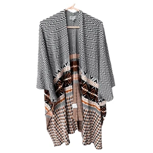 Joseph A. Woman Aztec cape poncho wrap OS boho festival - Picture 1 of 8