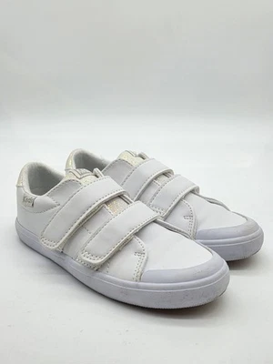 Keds Girls Sneakers Size 11 M White Courtney Hook & Loop Flat Shimmer Shoes - Image 1 of 4