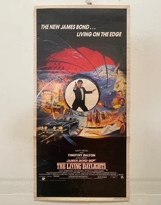 The Living Daylights Australian Daybill Movie Poster cult 80s James Bond action - Picture 1 of 12