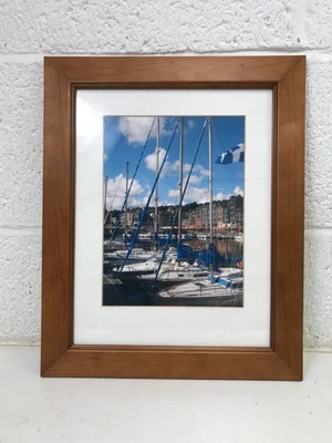 Framed Photograph Old Harbour Vieux Bassin Hornfleur Normandy France 16" x 13" - image 1 of 3