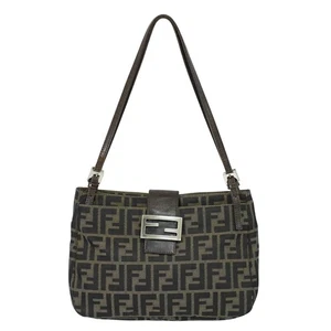 FENDI Zucca Canvas 26728 Shoulder Bag Brown Silver - Picture 1 of 15