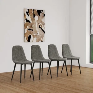 White PU Dining Chairs Set of 6 - Picture 1 of 18